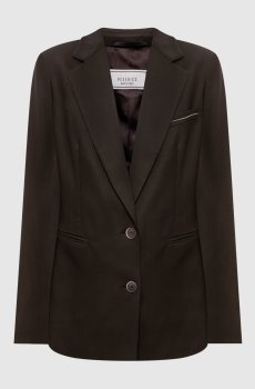 Коричневый жакет из шерсти с цепочкой мониль