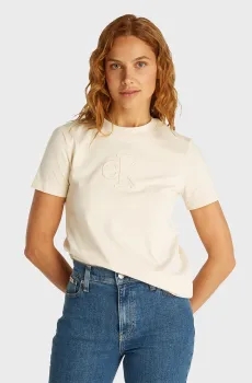 Женская белая футболка CK APPLIQUE REGULAR TEE Белый XS Calvin Klein Jeans J20J225256