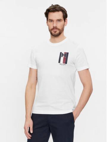 Tommy Hilfiger Футболка Emblem MW0MW33687 Білий Slim Fit Tommy Hilfiger Футболка Emblem MW0MW33687 Білий Slim Fit
