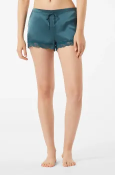 Женские бирюзовые шелковые шорты MILKY Бирюзовый S Etam 6515191