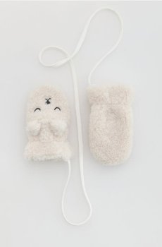 Reserved - Рукавички-мітенки на шнурку - кремовий - 340HG-01X