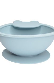 Детская миска Lindo силиконовая, на присоске, серая, от 4 месяцев, 250 мл (965-2)