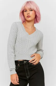 Женский серый пуловер Серый XS Tally Weijl SPUCOPERU