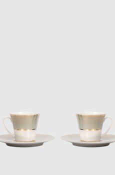 Набор фарфоровых чашек для чая с блюдцами