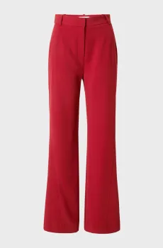 Женские бордовые брюки STRUCTURE TWILL WIDE LEG Бордовый 38 Calvin Klein K20K207155