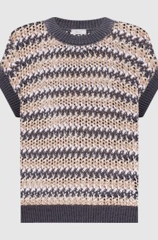 Серый жилет с пайетками