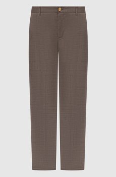 Коричневые брюки из шерсти