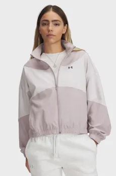 Женская пудровая ветровка UA Rival Woven Jacket Розовый S Under Armour 1389631-009