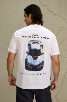 Бавовняна футболка з принтом - білий