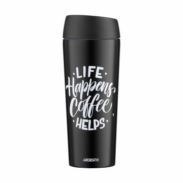 Термокружка Ardesto Coffee Time нержавеющая сталь, черная, 450 мл (AR2645BC) Термокружка Ardesto Coffee Time нержавеющая сталь, черная, 450 мл (AR2645BC)