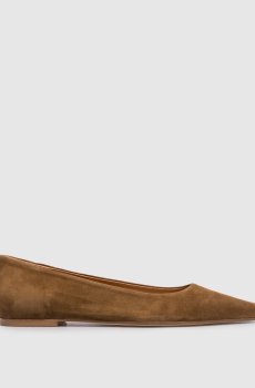 Коричневые замшевые балетки Cassy