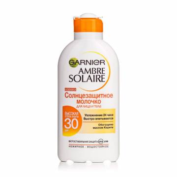 Молочко для загара Garnier Ambre Solaire Ультраувлажняющее, защитное SPF30, 200 мл Молочко для загара Garnier Ambre Solaire Ультраувлажняющее, защитное SPF30, 200 мл
