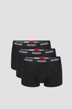 Мужские черные боксеры (3 шт) Черный XS HUGO 50469786;001