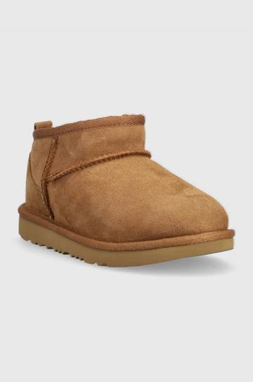 Детские замшевые сапоги UGG Classic Ultra Mini цвет коричневый Детские замшевые сапоги UGG Classic Ultra Mini цвет коричневый