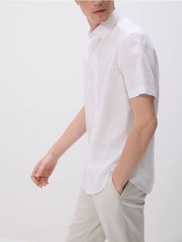 Reserved - Структурована сорочка regular fit - білий - 345CA-00X Reserved - Структурована сорочка regular fit - білий - 345CA-00X