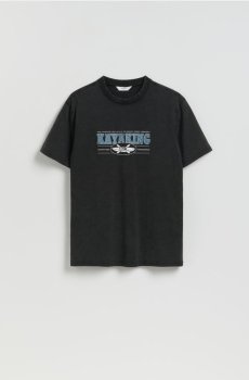 Reserved - Футболка вільного крою з принтом - чорний - 466IW-99X