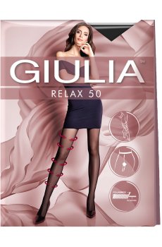 Колготки женские Giulia Relax поддерживающие, с шортиками, 50 DEN, Nero, размер 5