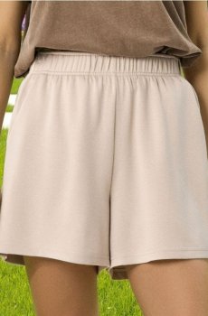 Шорти з лампасами - бежевий