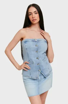 Женский голубой джинсовый топ Голубой M Tally Weijl STODEMAXINE