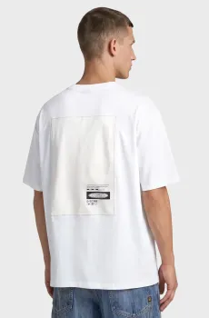 Мужская белая футболка Back applique Белый L G-Star RAW D28886,E385