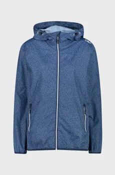 Женская синяя ветровка с узором RAIN FIX HOOD Синий XXS CMP 31X7296-M926