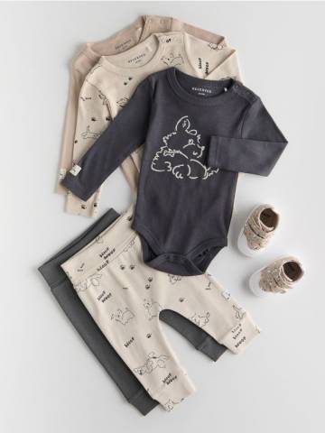 Reserved - Бавовняні боді, 3 шт. - бежевий - 358FP-08X