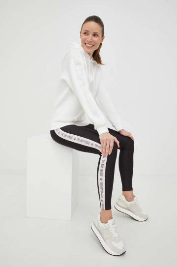 Кофта Guess женская цвет белый с капюшоном с аппликацией Кофта Guess женская цвет белый с капюшоном с аппликацией
