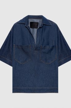 Синий топ с эффектом денима