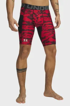 Мужские красные велосипедки с узором UA HG Printed Lng Short-BLK Красный XL Under Armour 6009658-002