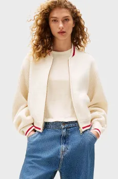 Женский бежевый шерстяной кардиган TH х SRG Бежевый XS Tommy Hilfiger WW0WW46112