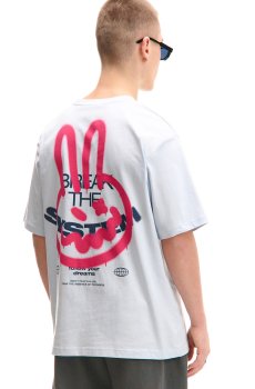 Cropp - Футболка з принтом - блідо-блакитний