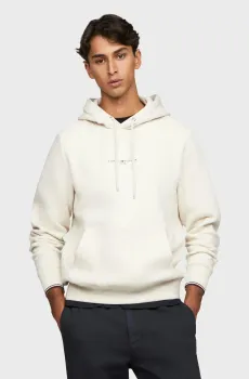 Мужское бежевое худи TOMMY LOGO TIPPED Бежевый M Tommy Hilfiger MW0MW32673
