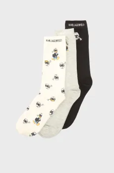 Женские носки (3 пары) Karl x Disney Разноцветный ONESIZE Karl Lagerfeld A3W47051