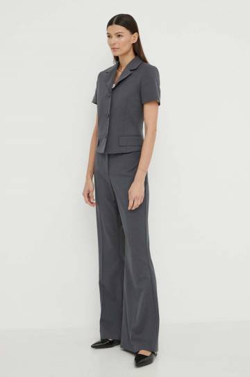 Пиджак с примесью шерсти Remain цвет серый однобортный однотонная