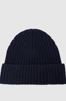 Синяя шапка из шерсти и кашемира