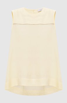 Желтый топ из льна