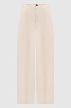 Брюки цвета айвори с леном