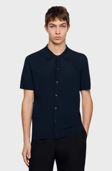 Мужской темно-синий кардиган Синий M Sandro SHPTR00760_Navy Blue