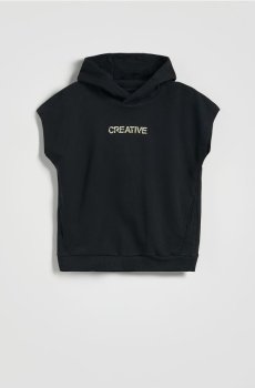 Reserved - Футболка з каптуром - чорний - 626HR-99X