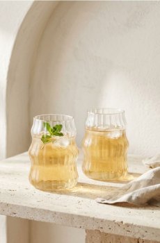 Рифлені склянки, 2 шт. - clear