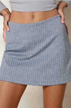 Спідниця-шорти в смужку - сірий