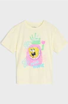 Бавовняна футболка з принтом SpongeBob - блідо-зелений