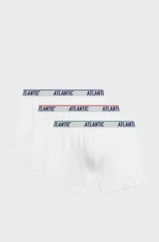 Мужские белые боксеры (3 шт) Белый L Atlantic 3MH-237