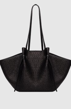 Черная сумка-тоут Mochi из рафии