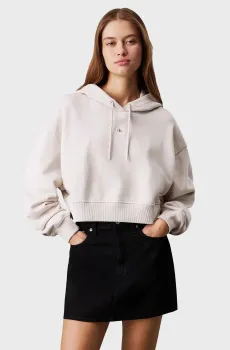 Женское бежевое худи WOVEN LABEL HOODIE Бежевый L Calvin Klein Jeans J20J224746