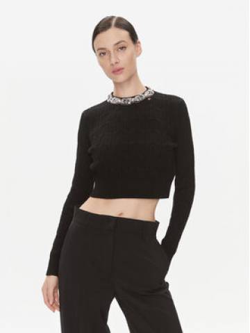 Elisabetta Franchi Светр MK-15B-37E2-V460 Чорний Slim Fit Elisabetta Franchi Светр MK-15B-37E2-V460 Чорний Slim Fit