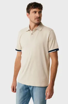 Мужское бежевое поло Tipping polo regular fit Бежевый XXL Mexx MF007100351M