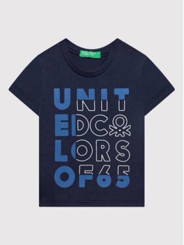 United Colors Of Benetton Футболка 3I1XG100G Cиній Regular Fit United Colors Of Benetton Футболка 3I1XG100G Cиній Regular Fit