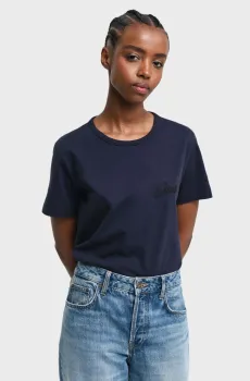 Женская темно-синяя футболка REG SCRIPT SS Синий XS Gant 4200551