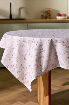 Скатертина з квітковим принтом - білий